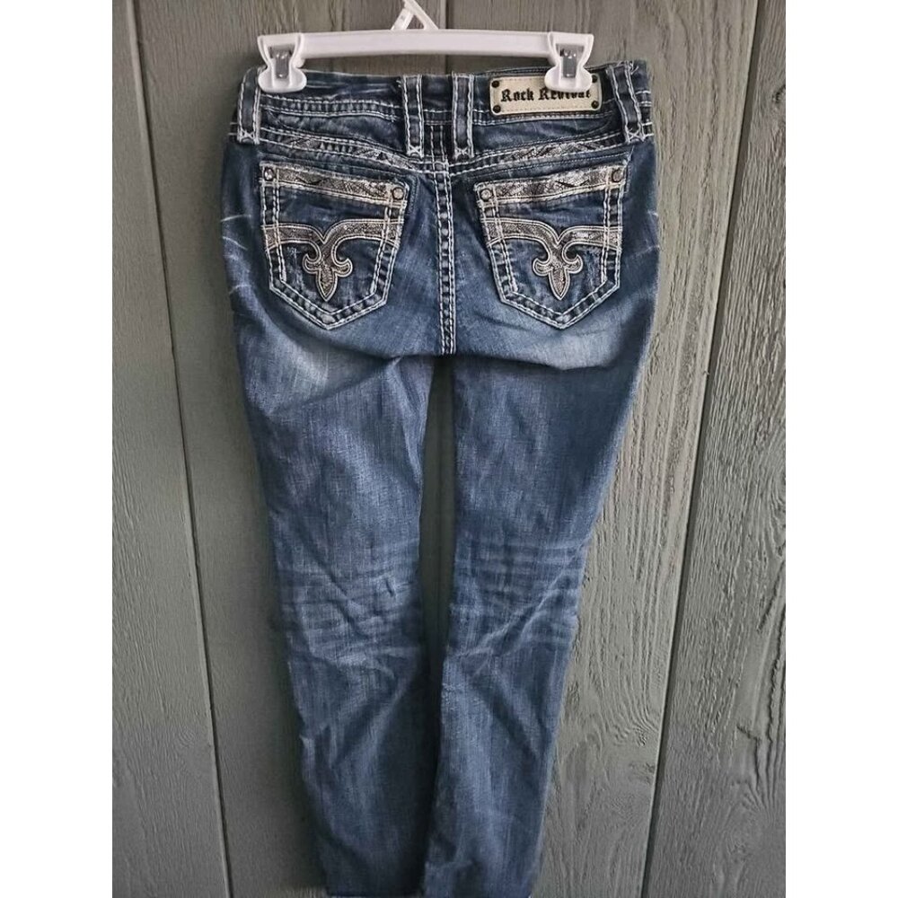 Womens Size 26 Rock Revival Jazlyn Easy Straight Blue / Denim Jeans